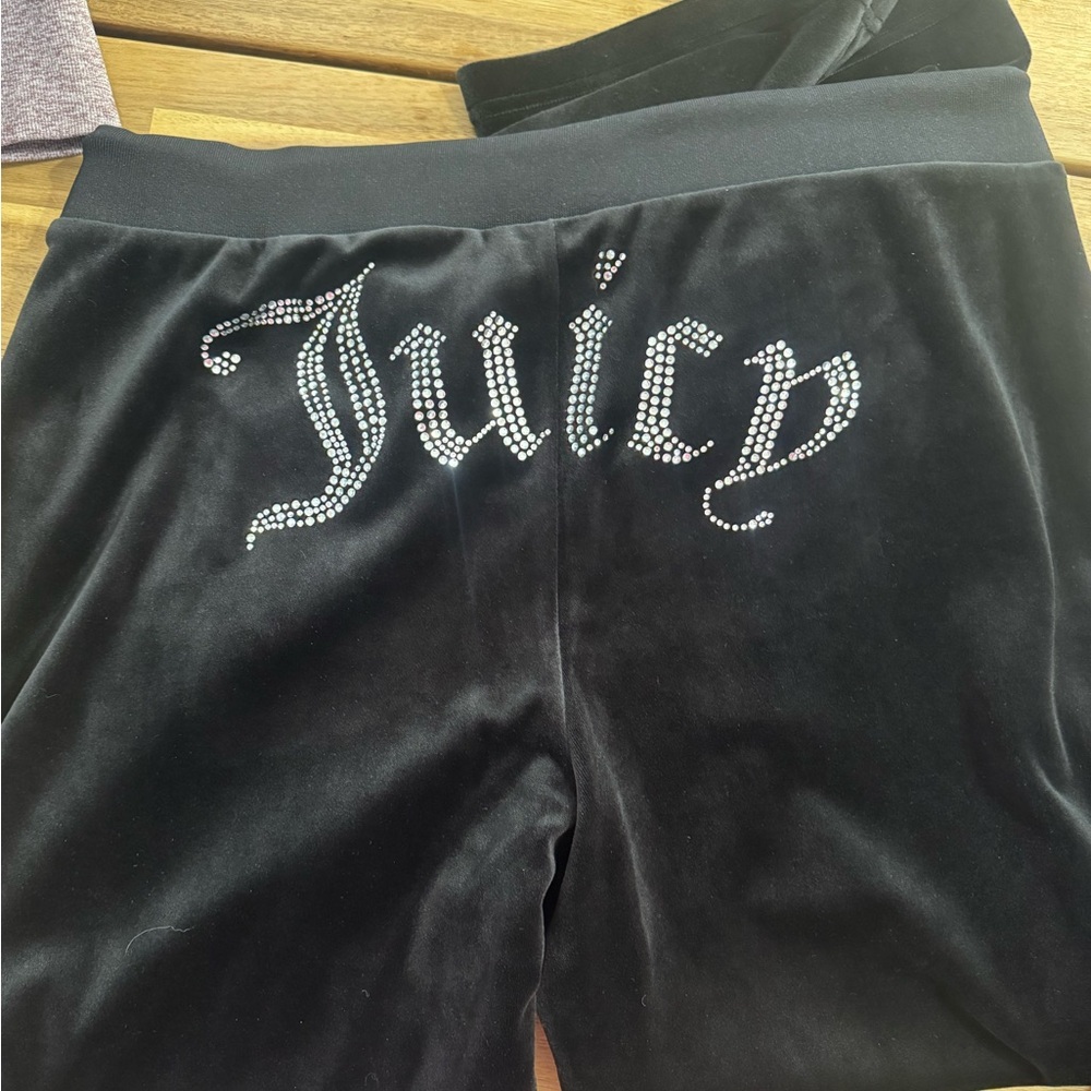 Juicy Couture Classic Black Velour Trousers